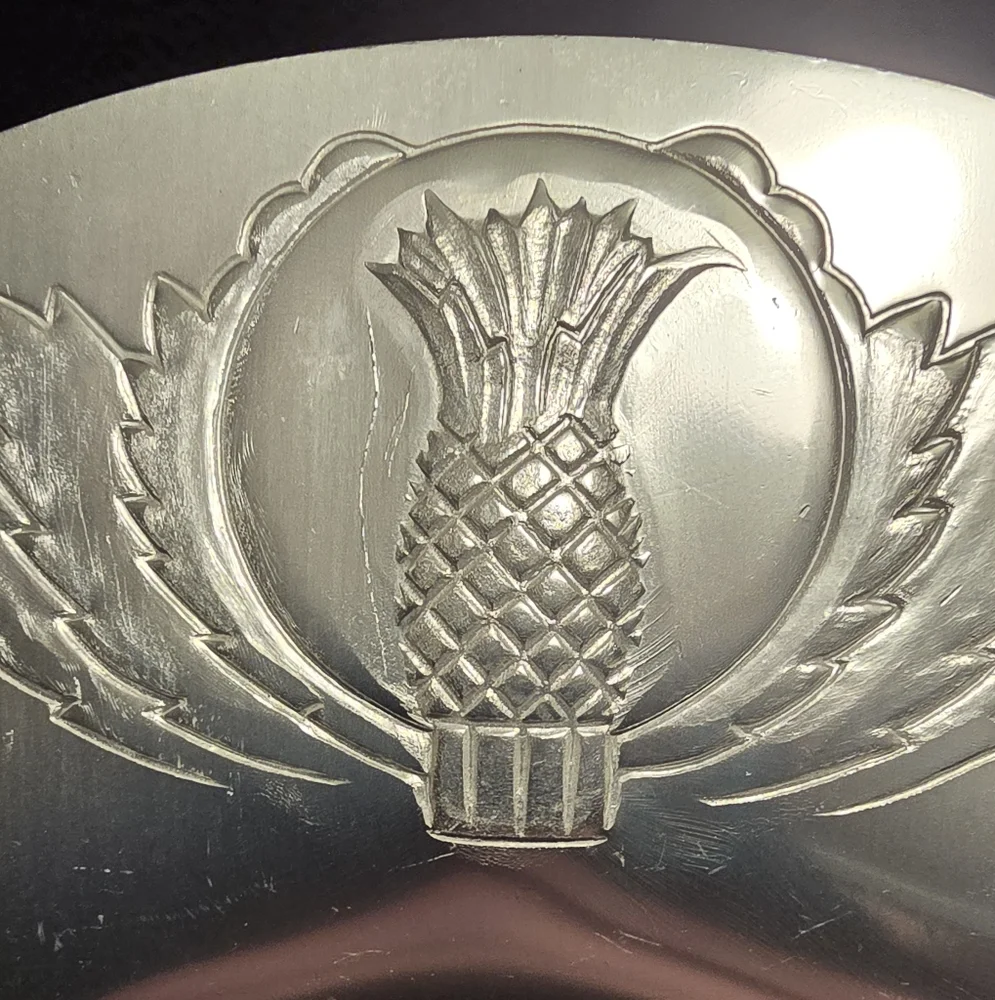 Elegant Silver Decorative Tray With Pineapplea